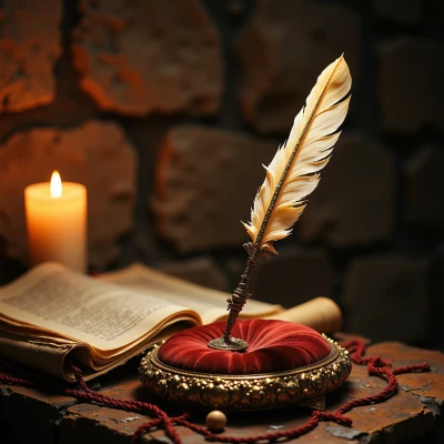Golden Script Quill