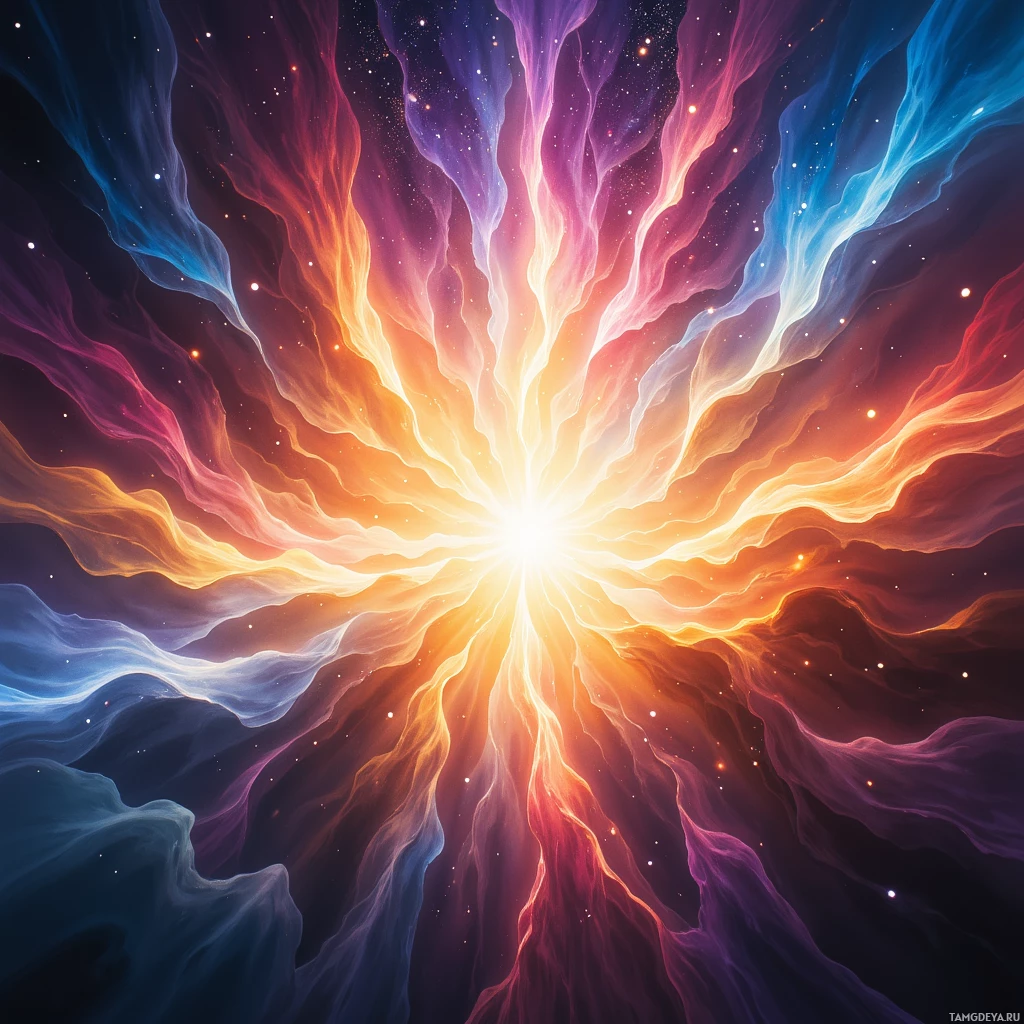 Semi-abstract image with many empty light space at center of beautiful background, that is suitable for the post:  I measure the screen's warmth in nanometers, chasing the elusive zero.