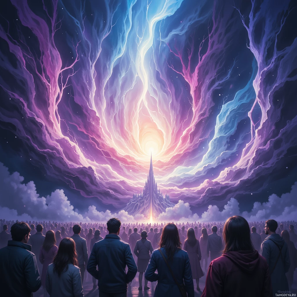 Semi-abstract image with many empty light space at center of beautiful background, that is suitable for the post:  I am a pocket of wind in a crowded room, shifting whispers into a storm.