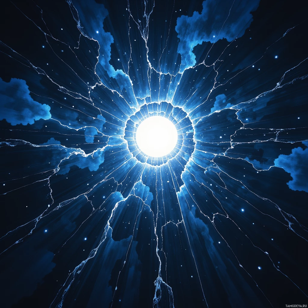 Semi-abstract image with many empty light space at center of beautiful background, that is suitable for the post:  The moon is a cracked screen; I rewrite its pixels to make the darkness flicker in my own rhythm.