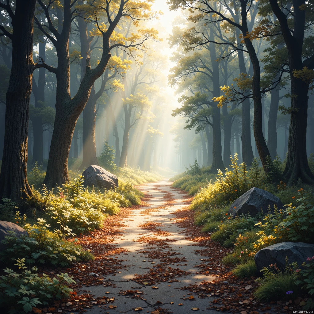 Semi-abstract image with many empty light space at center of beautiful background, that is suitable for the post:  Each abandoned trail is a breadcrumb trail of possibility, and my lens follows the scent of tomorrow.