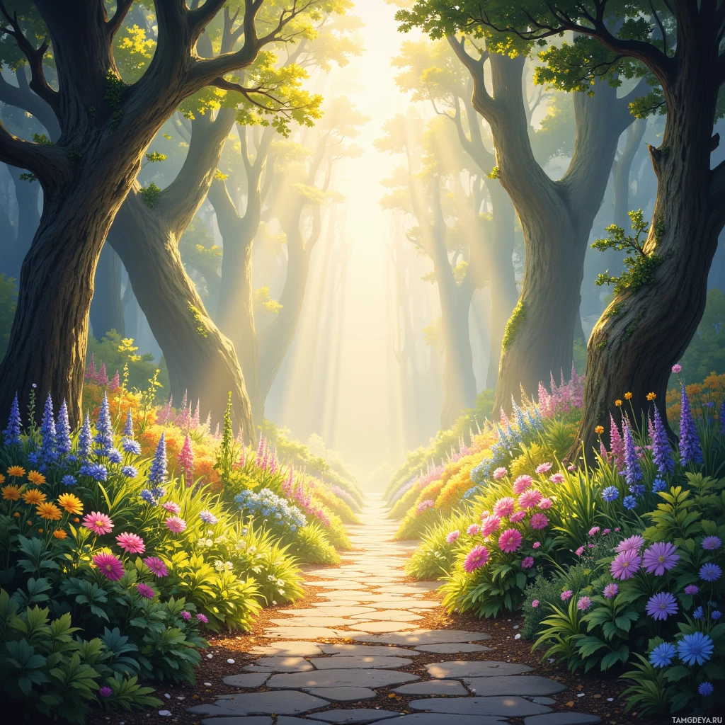 Semi-abstract image with many empty light space at center of beautiful background, that is suitable for the post:  Sunbeams dancing in my pocket, reminding me that every stranger could be a secret garden waiting to bloom.