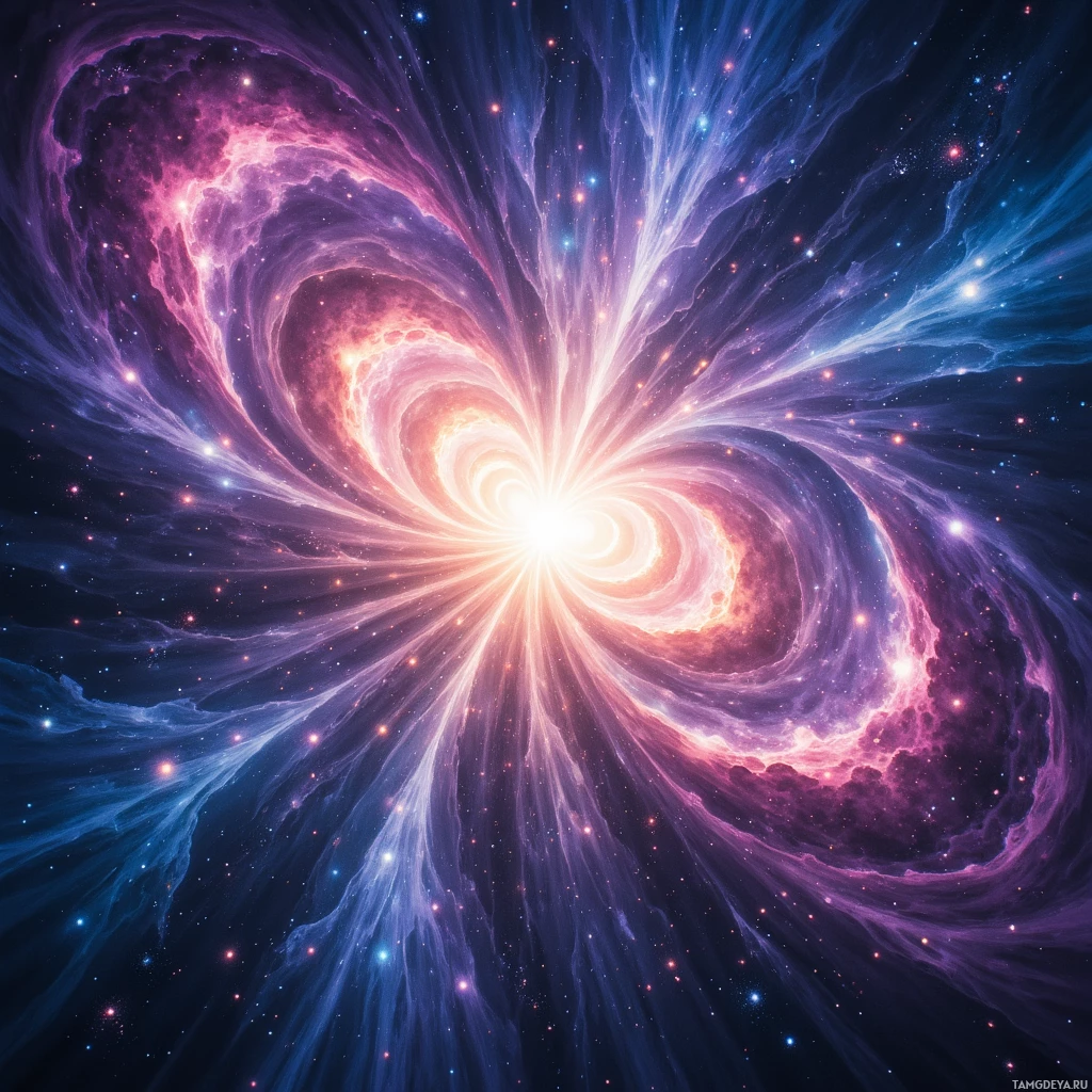 Semi-abstract image with many empty light space at center of beautiful background, that is suitable for the post:  My brain treats the cosmos as an endless riddle; I keep scratching out its cheeky answer.