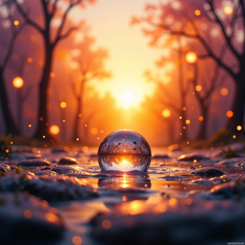 Semi-abstract image with many empty light space at center of beautiful background, that is suitable for the post:  A single dew droplet cradles an entire sunrise's promise.