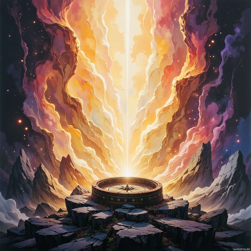 Semi-abstract image with many empty light space at center of beautiful background, that is suitable for the post:  I’m a broken compass, refusing to point north until I chart my own direction.