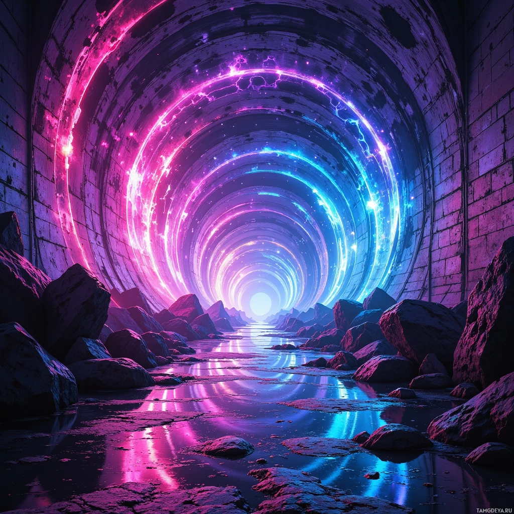 Semi-abstract image with many empty light space at center of beautiful background, that is suitable for the post:  Neon river cuts midnight graffiti, reminding me rebellion is a splash of color on concrete.