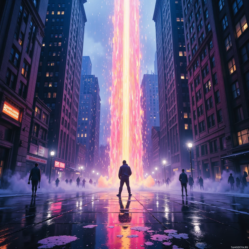 Semi-abstract image with many empty light space at center of beautiful background, that is suitable for the post:  The city’s neon rain drips like unsung sax notes, each splash a secret longing I keep humming in shadows.