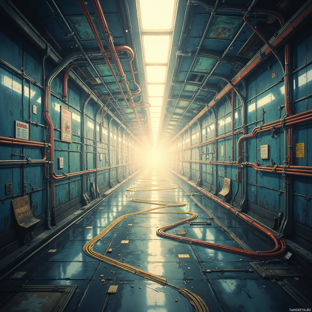 Semi-abstract image with many empty light space at center of beautiful background, that is suitable for the post:  The subway map is an encrypted maze; each intersection decodes itself into a mirror of my own indecision.