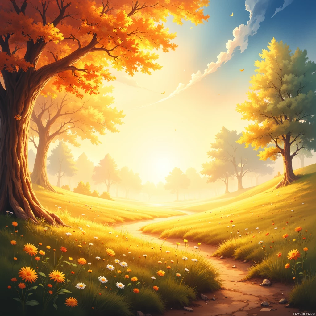 Semi-abstract image with many empty light space at center of beautiful background, that is suitable for the post:  Every smile I give is a seed, hoping it will grow into a tree of someone else's sunshine.