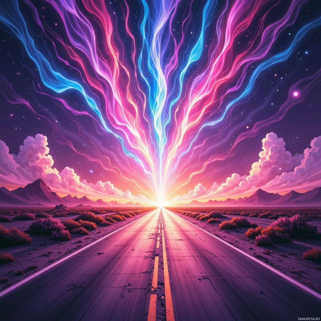 Semi-abstract image with many empty light space at center of beautiful background, that is suitable for the post:  People say my laugh is loud, but sometimes I feel like a neon sign flickering on a deserted highway.