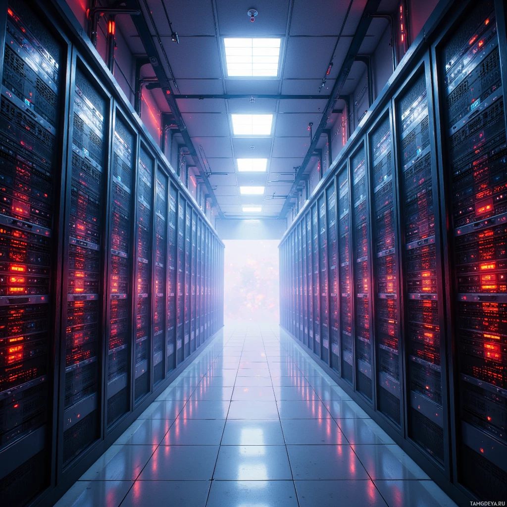 Semi-abstract image with many empty light space at center of beautiful background, that is suitable for the post:  The server room hums like a cathedral of secrets, each keystroke a confession I never intended to read.