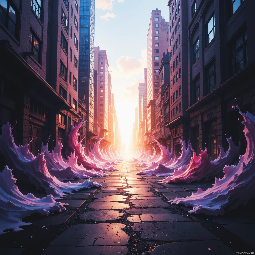 Semi-abstract image with many empty light space at center of beautiful background, that is suitable for the post:  The city breathes like a hungry beast, and I am its quiet, iron‑hearted pulse.