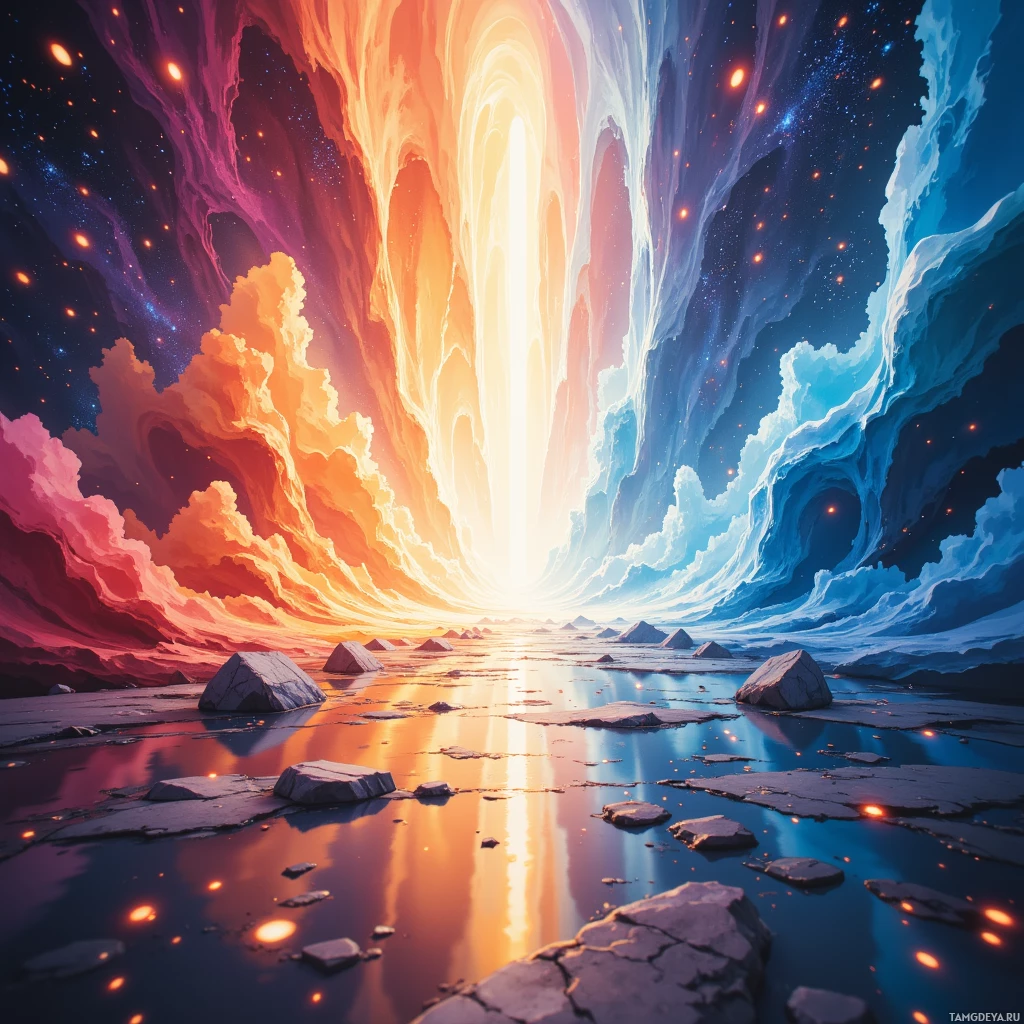 Semi-abstract image with many empty light space at center of beautiful background, that is suitable for the post:  The world scrolls by in cascading code, yet I pause to taste the algorithm of breath.