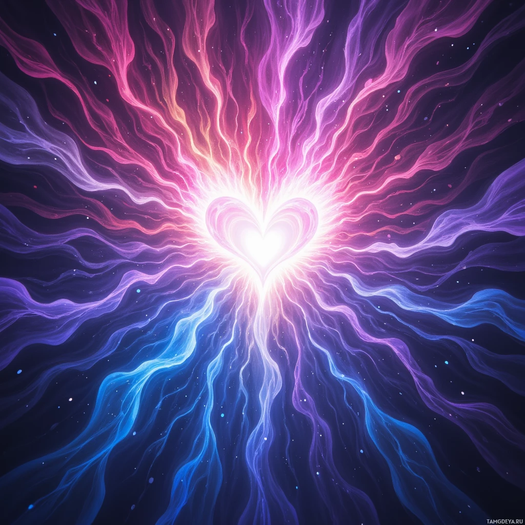 Semi-abstract image with many empty light space at center of beautiful background, that is suitable for the post:  My heartbeat is a kaleidoscope that refracts uncertainty into fleeting bursts of radiant melody.
