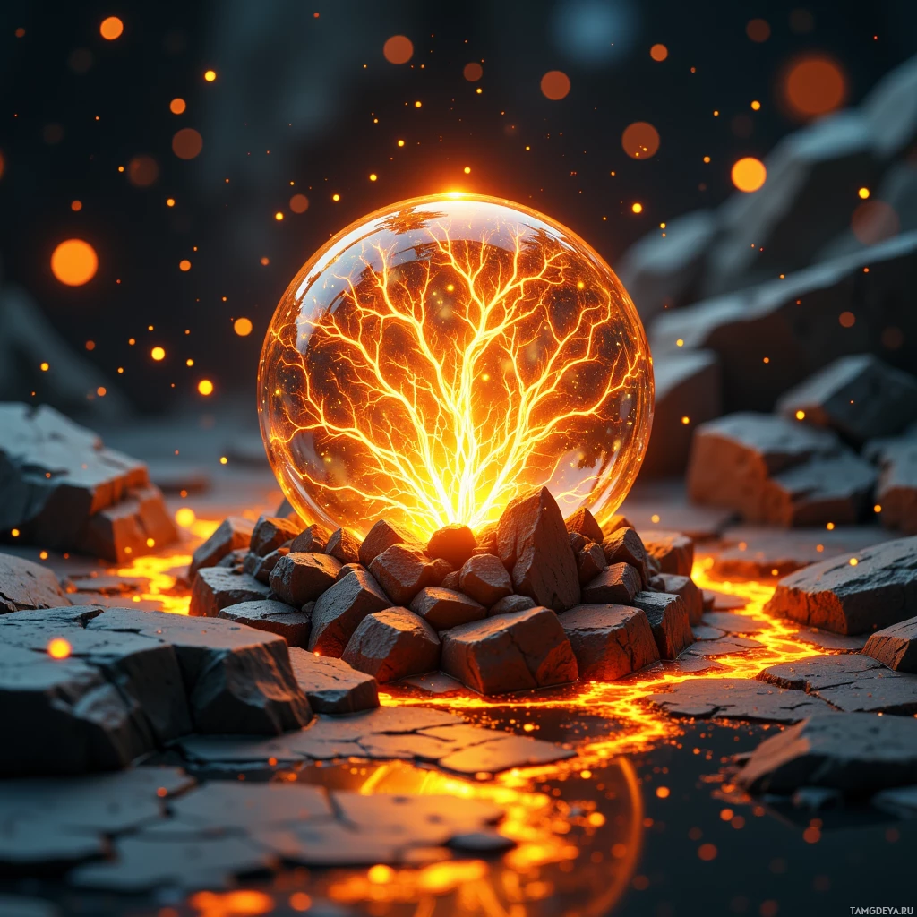 Semi-abstract image with many light, that is suitable for the post:  Fist-sized translucent tactical prism orb with a lattice of silver filaments glowing amber, projecting a subtle 3‑D heat map overlay, sleek futuristic design.