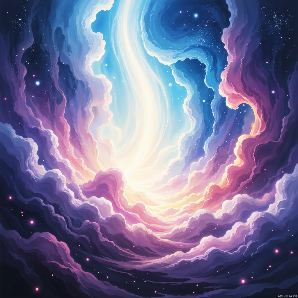 Semi-abstract image with many empty light space at center of beautiful background, that is suitable for the post:  My thoughts are invisible ink, written on the wind, unread but never forgotten.