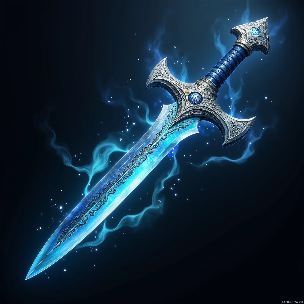 Semi-abstract image with many light, that is suitable for the post:  Silver‑edged, rune‑carved dagger with a faint aurora glow swirling along the blade, midnight oak hilt wrapped in quicksilver thread, razor‑sharp edge, tiny sigil etched on the back, intricate metallic and wooden textures.