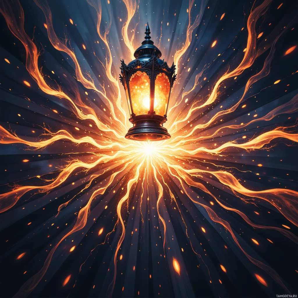 Semi-abstract image with many empty light space at center of beautiful background, that is suitable for the post:  The market's a flickering lantern; every bargain a spark, every spark a fleeting shadow.