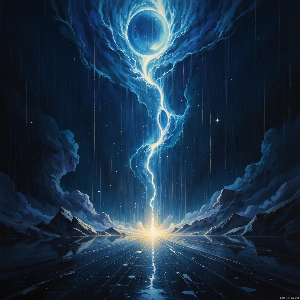 Semi-abstract image with many empty light space at center of beautiful background, that is suitable for the post:  Stitches of rain paint my dreams on the black velvet of midnight.