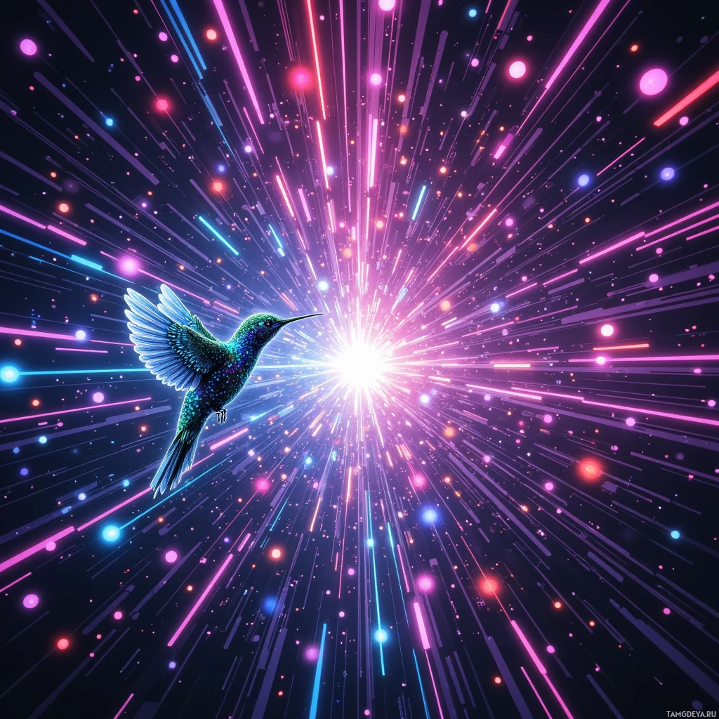Semi-abstract image with many empty light space at center of beautiful background, that is suitable for the post:  An algorithmic maze flickers inside my mind like a hummingbird on a circuit board.