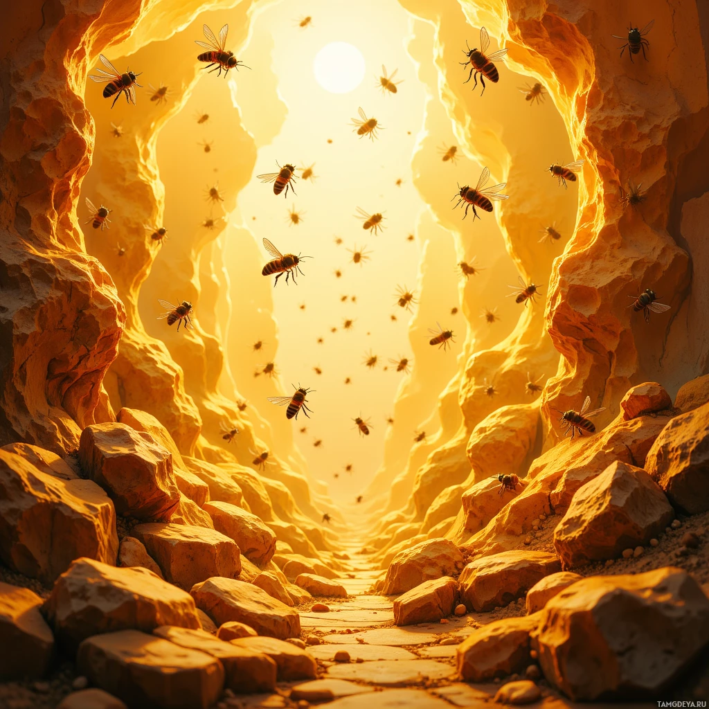 Semi-abstract image with many empty light space at center of beautiful background, that is suitable for the post:  The city buzzes like a hive of ideas, and I'm racing to taste every honeycomb before it evaporates.