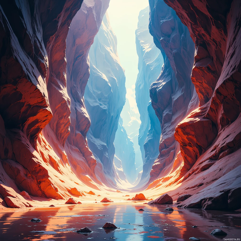 Semi-abstract image with many empty light space at center of beautiful background, that is suitable for the post:  Every rustle is a secret map, and I follow the whispers of wind through the canyon's veins.