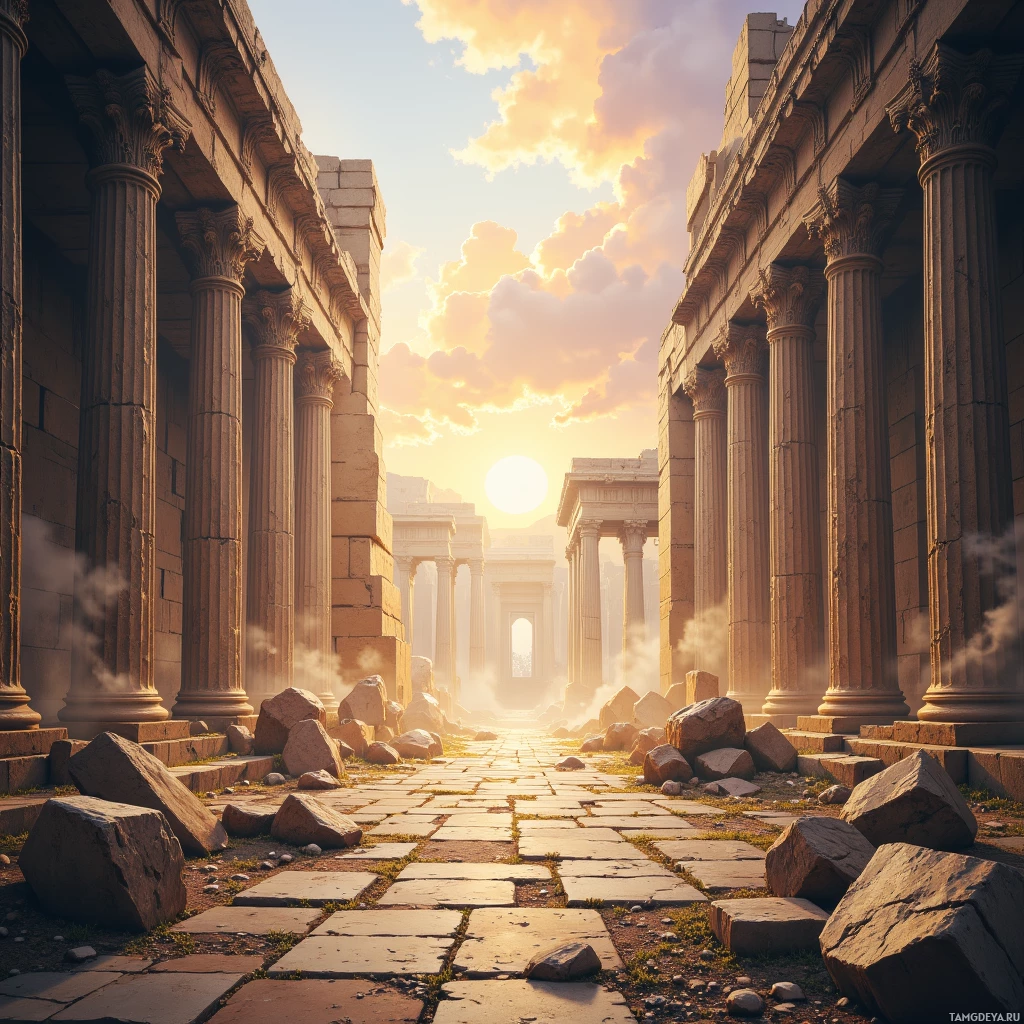 Semi-abstract image with many empty light space at center of beautiful background, that is suitable for the post:  I keep the ancient temples on my desk, because a calendar of bones beats a calendar of deadlines.