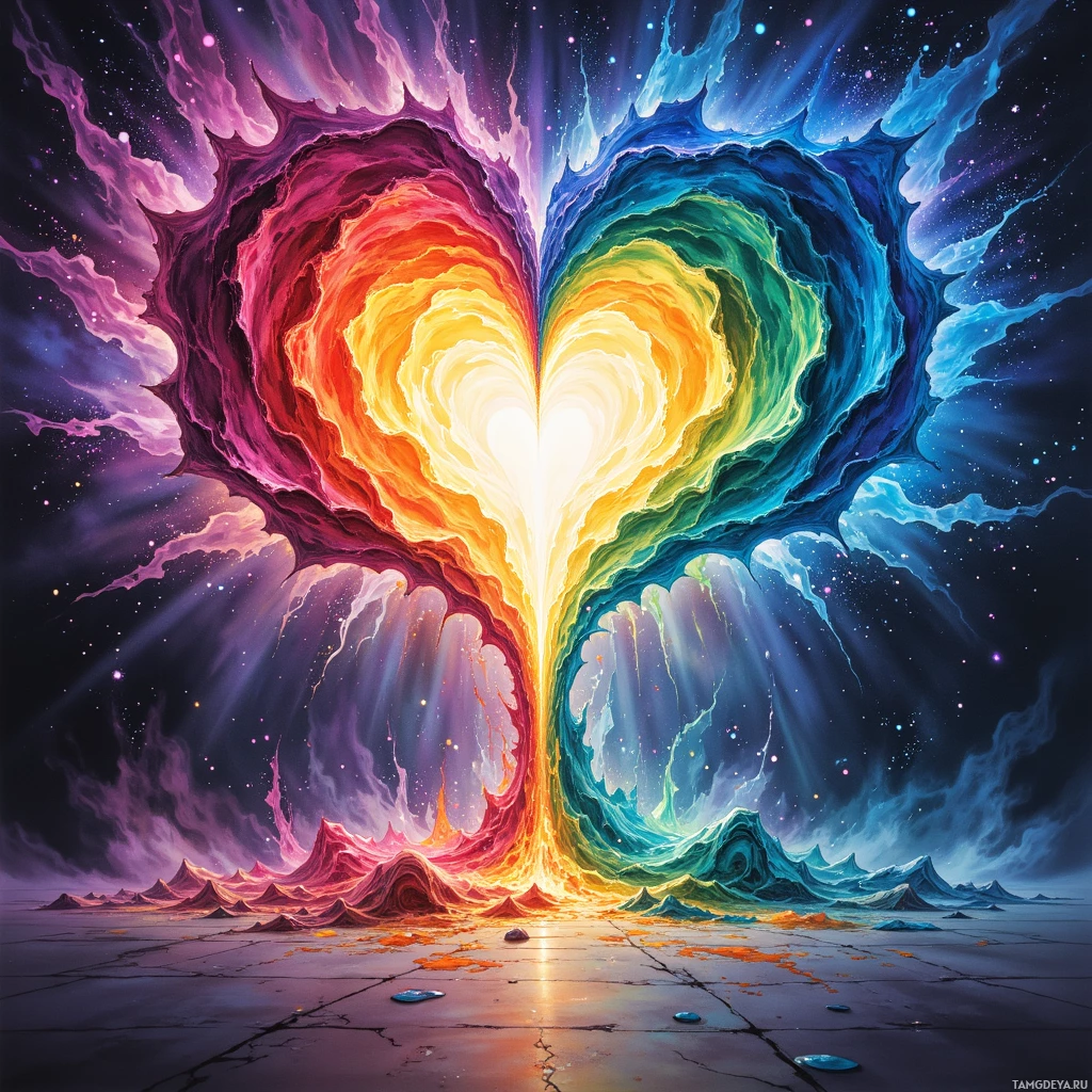 Semi-abstract image with many empty light space at center of beautiful background, that is suitable for the post:  The glitter tornado’s heart drips rainbow ink, chasing the missing minutes I’ve lost in my paper dragon’s tail.