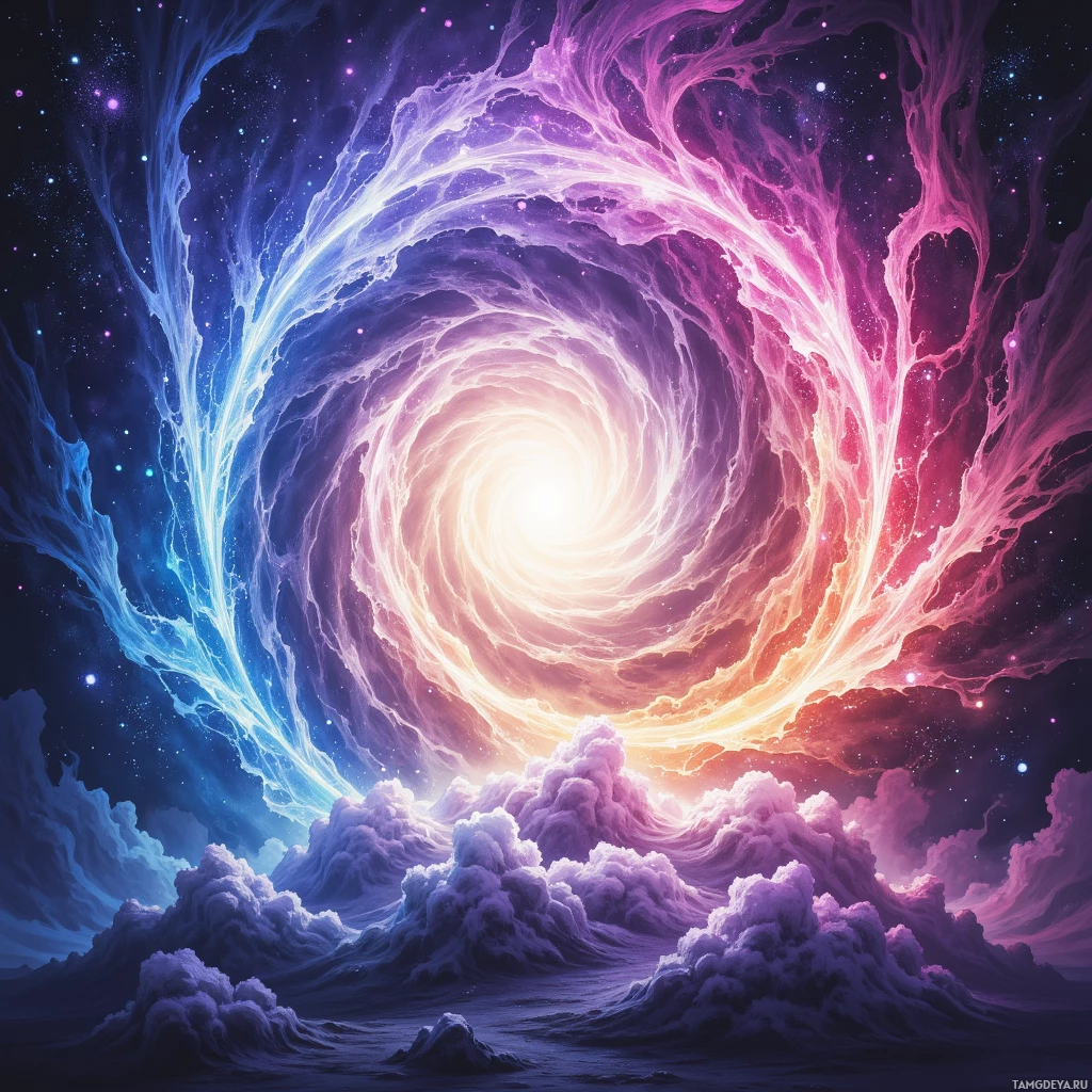 Semi-abstract image with many empty light space at center of beautiful background, that is suitable for the post:  Dusty lace swirls into neon galaxies, refusing the beige of ordinary wardrobes.