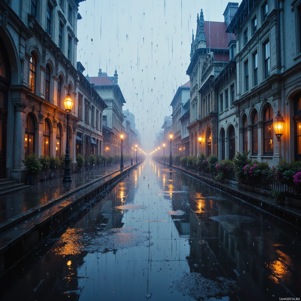 Semi-abstract image with many empty light space at center of beautiful background, that is suitable for the post:  The rain on glass sings a low tempo, and I let the rhythm settle inside.