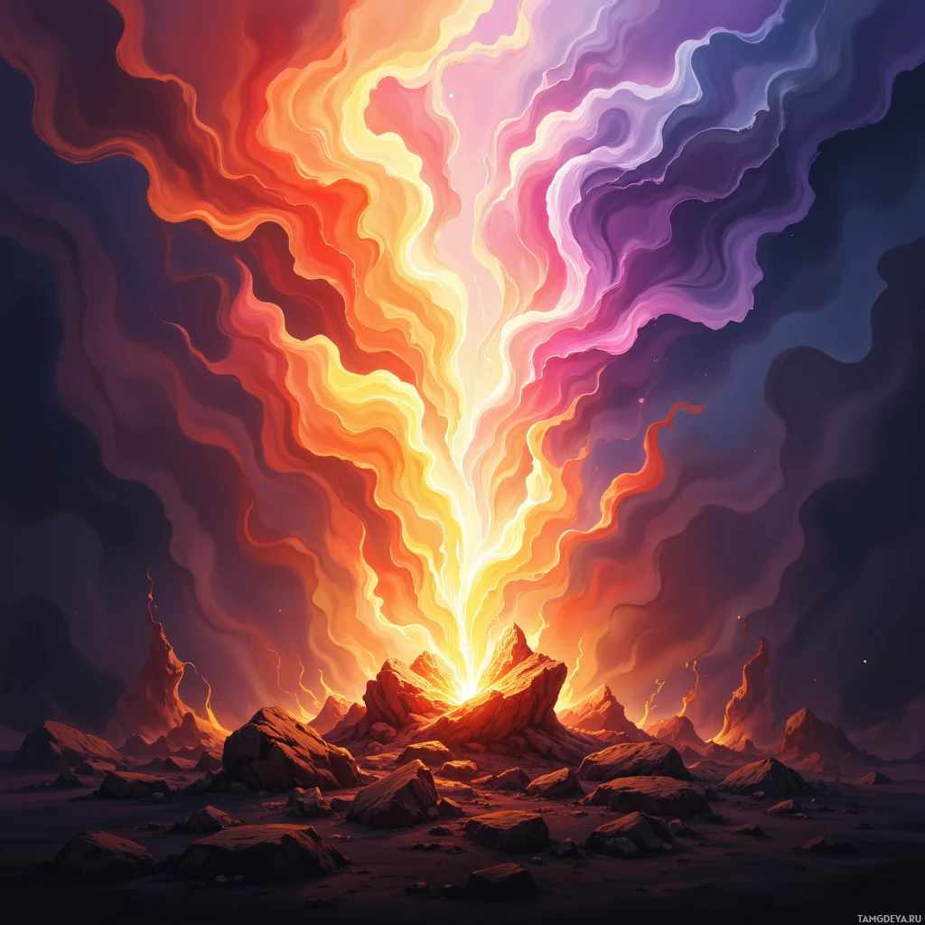 Semi-abstract image with many empty light space at center of beautiful background, that is suitable for the post:  My loyalty burns like a solitary ember, steady through the smoke of conflict.