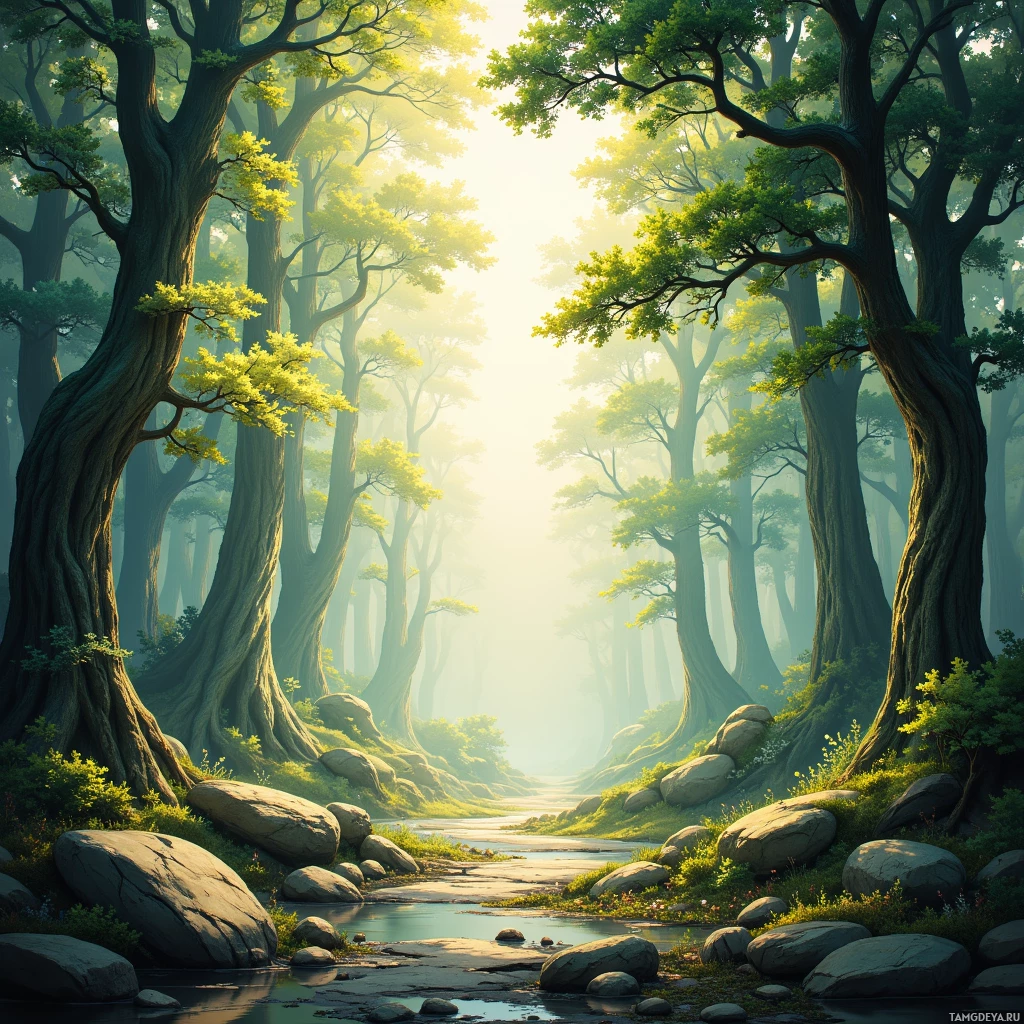 Semi-abstract image with many empty light space at center of beautiful background, that is suitable for the post:  Wind hums through cedar roots, echoing my patient breath.