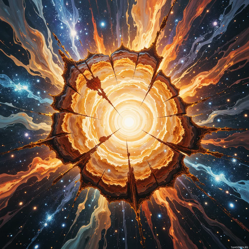Semi-abstract image with many empty light space at center of beautiful background, that is suitable for the post: "The coffee stain on my notebook is a cracked galaxy, proof that messy lines can map the universe." and suitable world: "modern realism" 