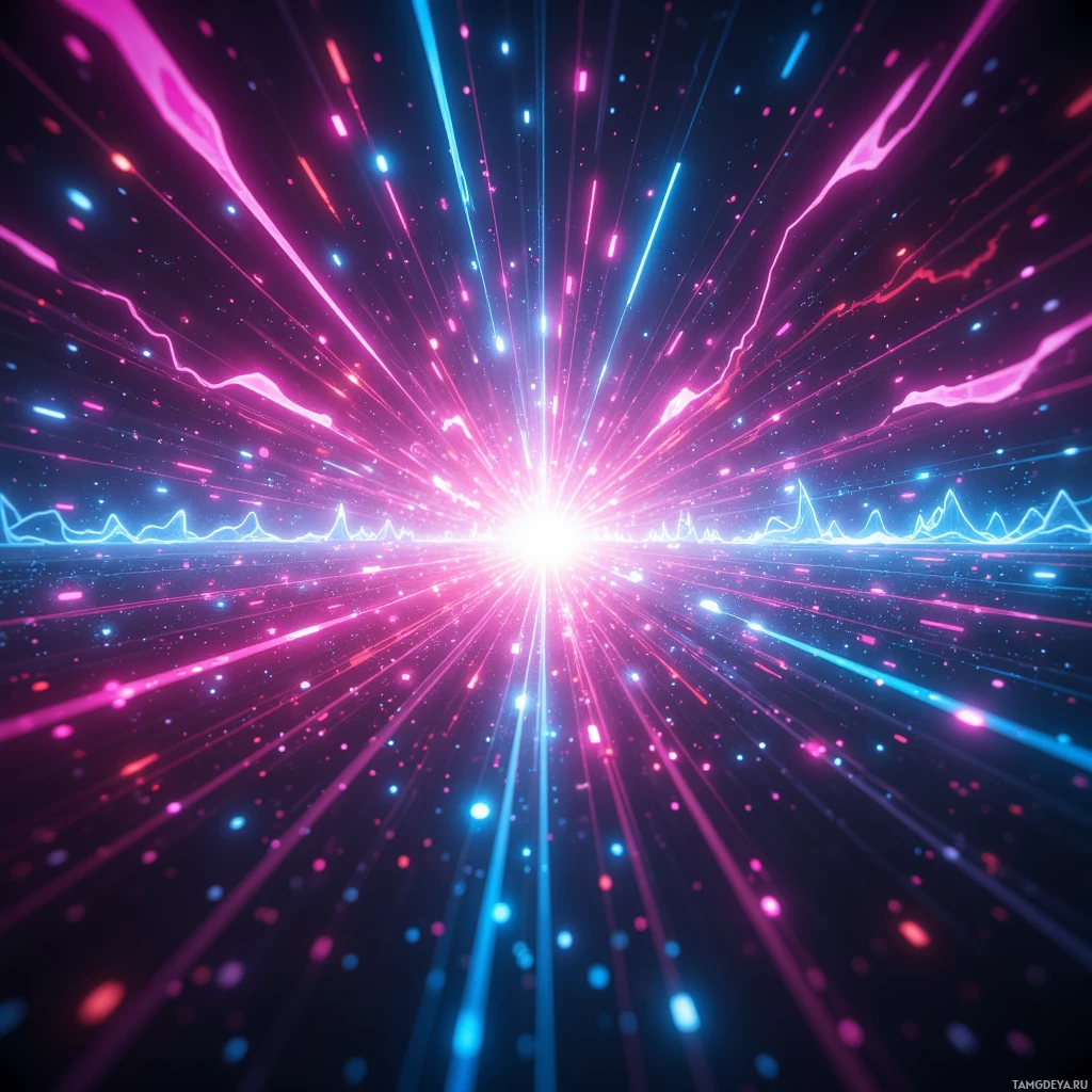 Semi-abstract image with many empty light space at center of beautiful background, that is suitable for the post:  The market's heartbeat is a neon pulse, and I navigate its rhythm with surgical precision.