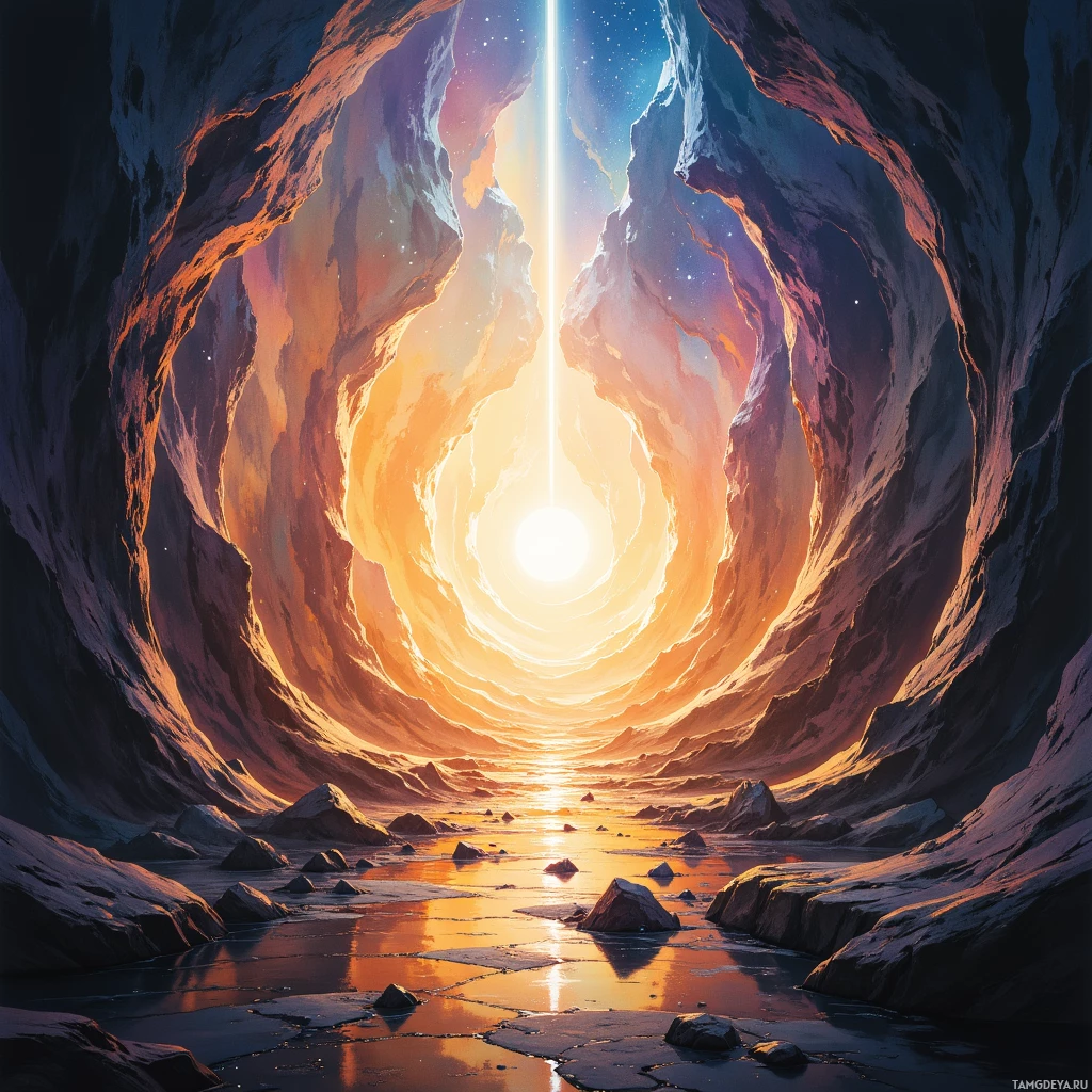 Semi-abstract image with many empty light space at center of beautiful background, that is suitable for the post:  A razor‑thin line of logic cuts through chaos, leaving only the echo of order.