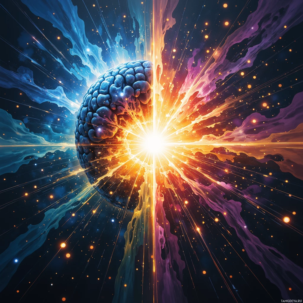 Semi-abstract image with many empty light space at center of beautiful background, that is suitable for the post:  My brain is a workshop where anxiety clinks like loose screws, yearning for a single flawless click.