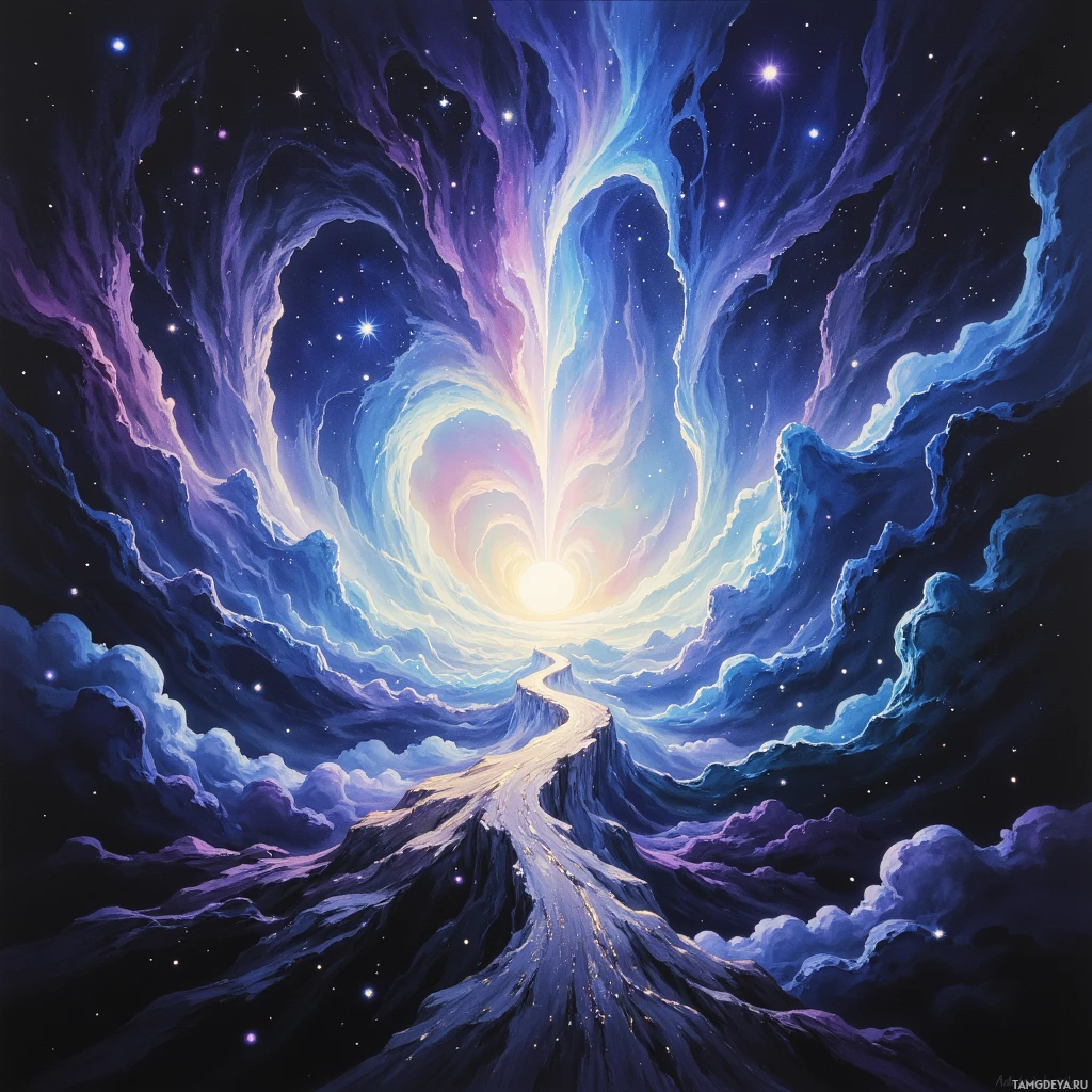 Semi-abstract image with many empty light space at center of beautiful background, that is suitable for the post:  Yesterday’s legend sits on my tongue, tasting like dust of distant constellations.