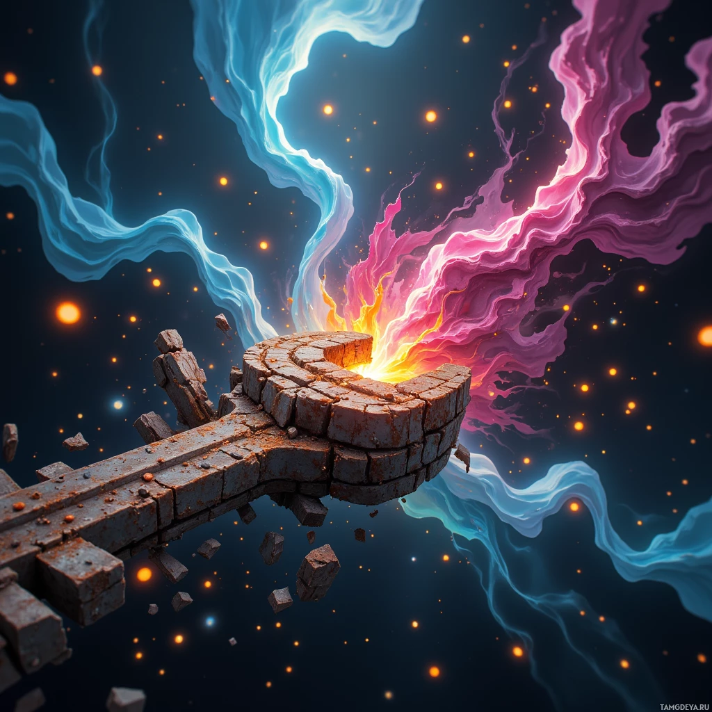 Semi-abstract image with many empty light space at center of beautiful background, that is suitable for the post:  The rusted wrench feels like a forgotten key, unlocking improbable fixes hidden behind the engine's stubborn sigh.