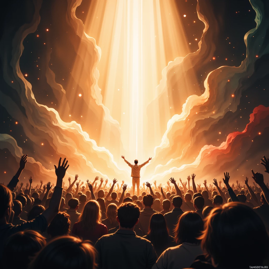 Semi-abstract image with many empty light space at center of beautiful background, that is suitable for the post:  My voice is a violin, and the crowd’s breath is the bow’s trembling string.