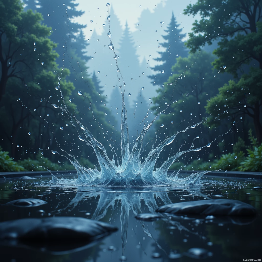Semi-abstract image with many empty light space at center of beautiful background, that is suitable for the post:  A single raindrop on glass whispers a secret pattern only the patient observer can decipher.