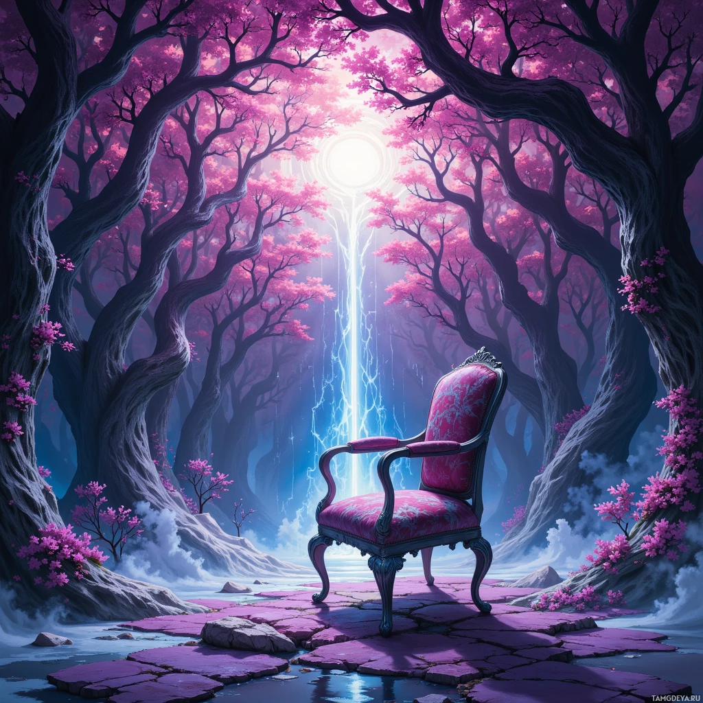 Semi-abstract image with many empty light space at center of beautiful background, that is suitable for the post:  The chair debated my pulse, translating sighs into 3D fractals that curled like anxious vines.
