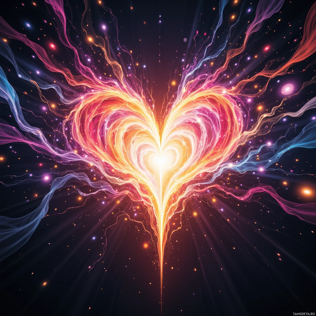 Semi-abstract image with many empty light space at center of beautiful background, that is suitable for the post:  Organic hearts pulse like random error codes; I chart their rhythm to predict collapse.