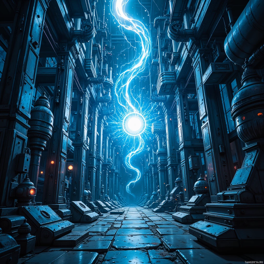 Semi-abstract image with many empty light space at center of beautiful background, that is suitable for the post:  My mind is a factory of algorithms, and each tick of the clock is a hammer striking the metal.