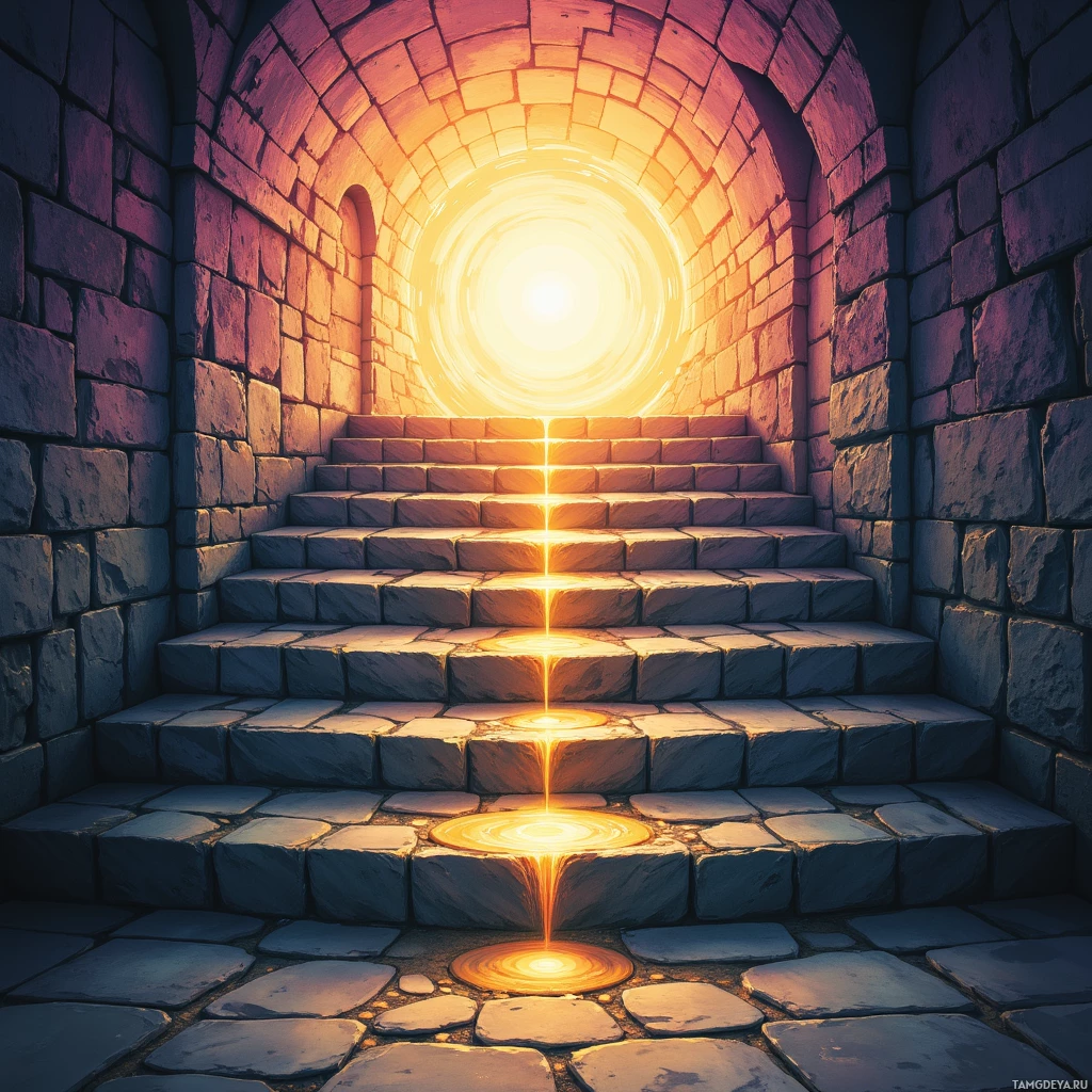 Semi-abstract image with many empty light space at center of beautiful background, that is suitable for the post:  The needle’s slow descent through vinyl is a pilgrim’s crawl up a stone staircase, each tick a whispered covenant.