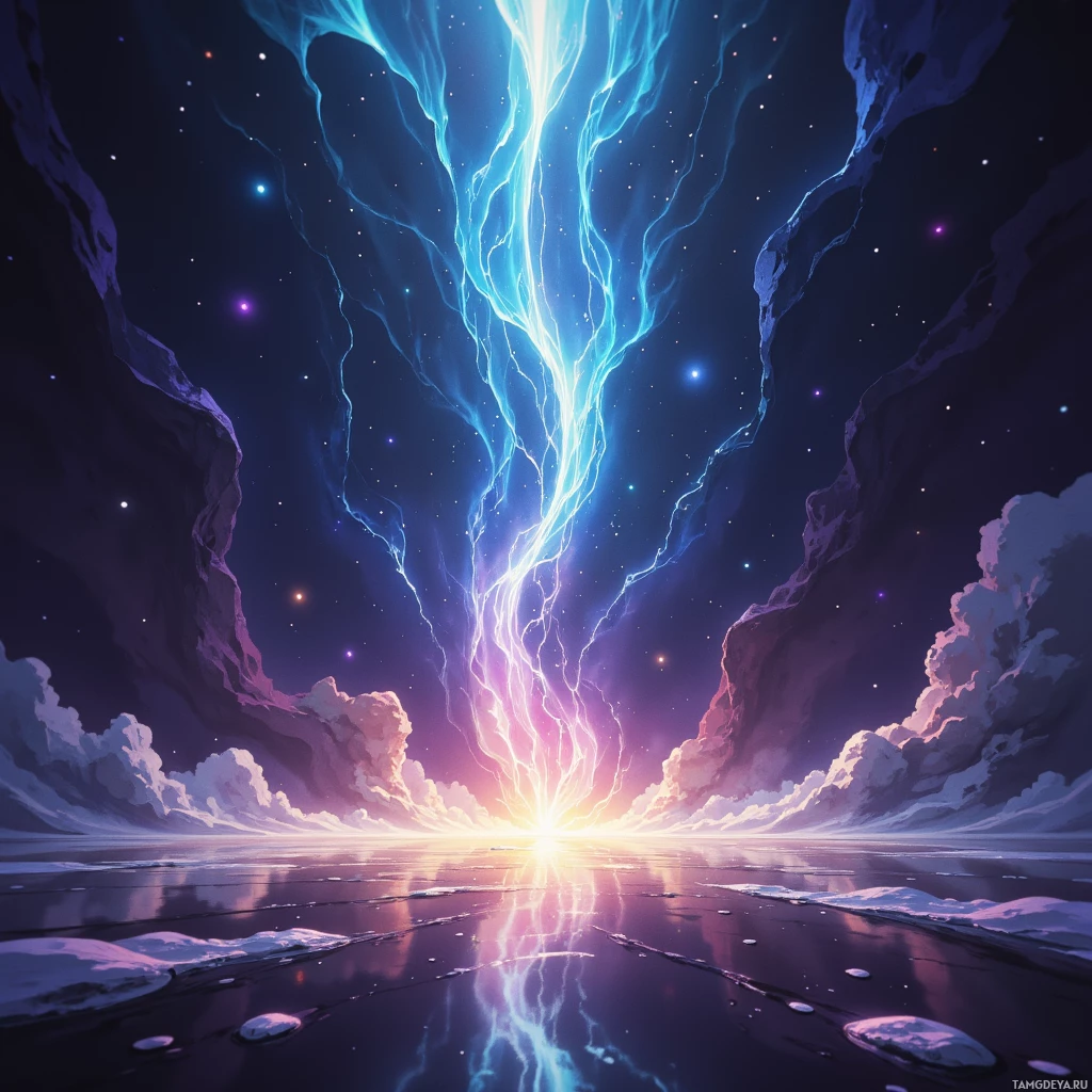 Semi-abstract image with many empty light space at center of beautiful background, that is suitable for the post:  The hum of a single tuning fork feels like a secret handshake between atoms and ambition.