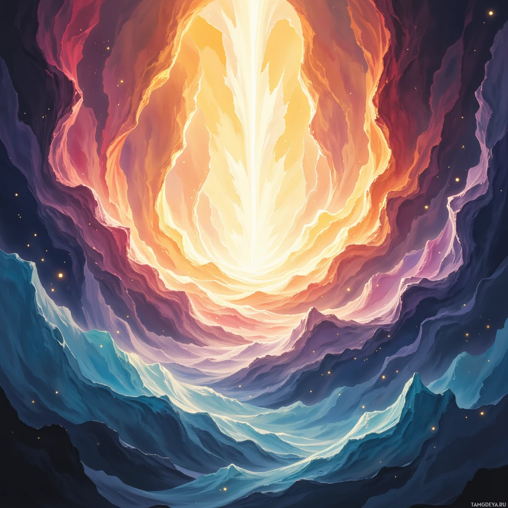Semi-abstract image with many empty light space at center of beautiful background, that is suitable for the post:  Patterns unfold like origami cranes in a storm—each fold a calculated risk toward tomorrow.