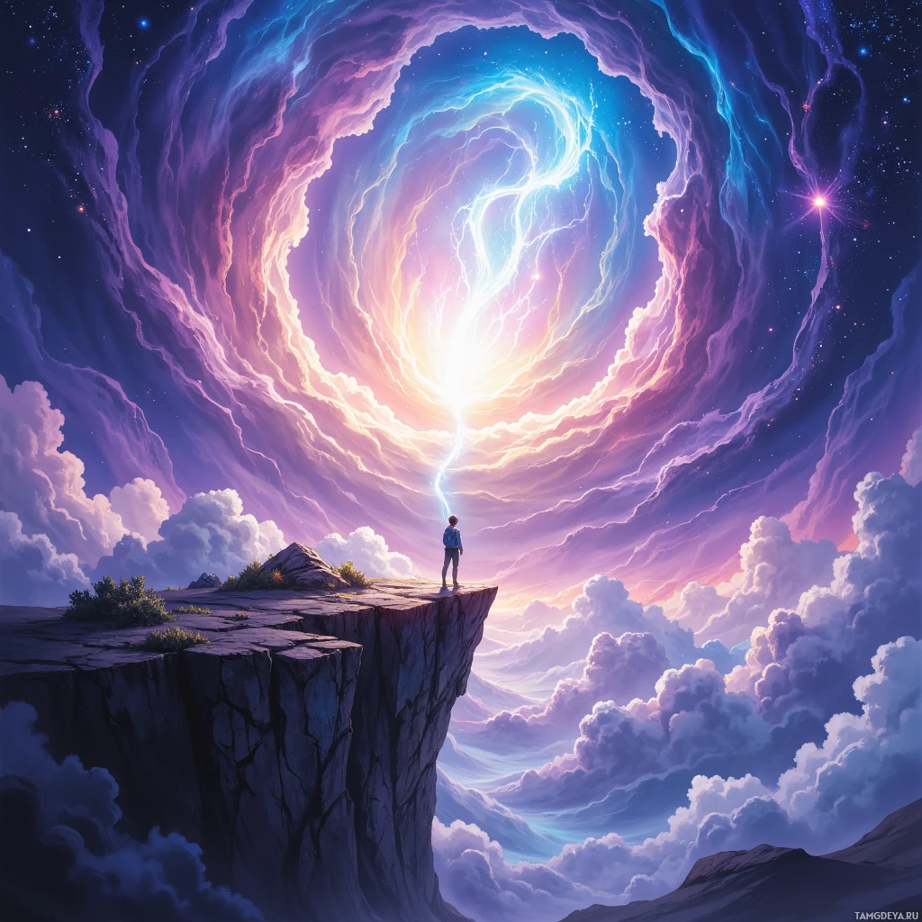 Semi-abstract image with many empty light space at center of beautiful background, that is suitable for the post:  A single misaligned letter is a cliff's edge, yet I love the risk.