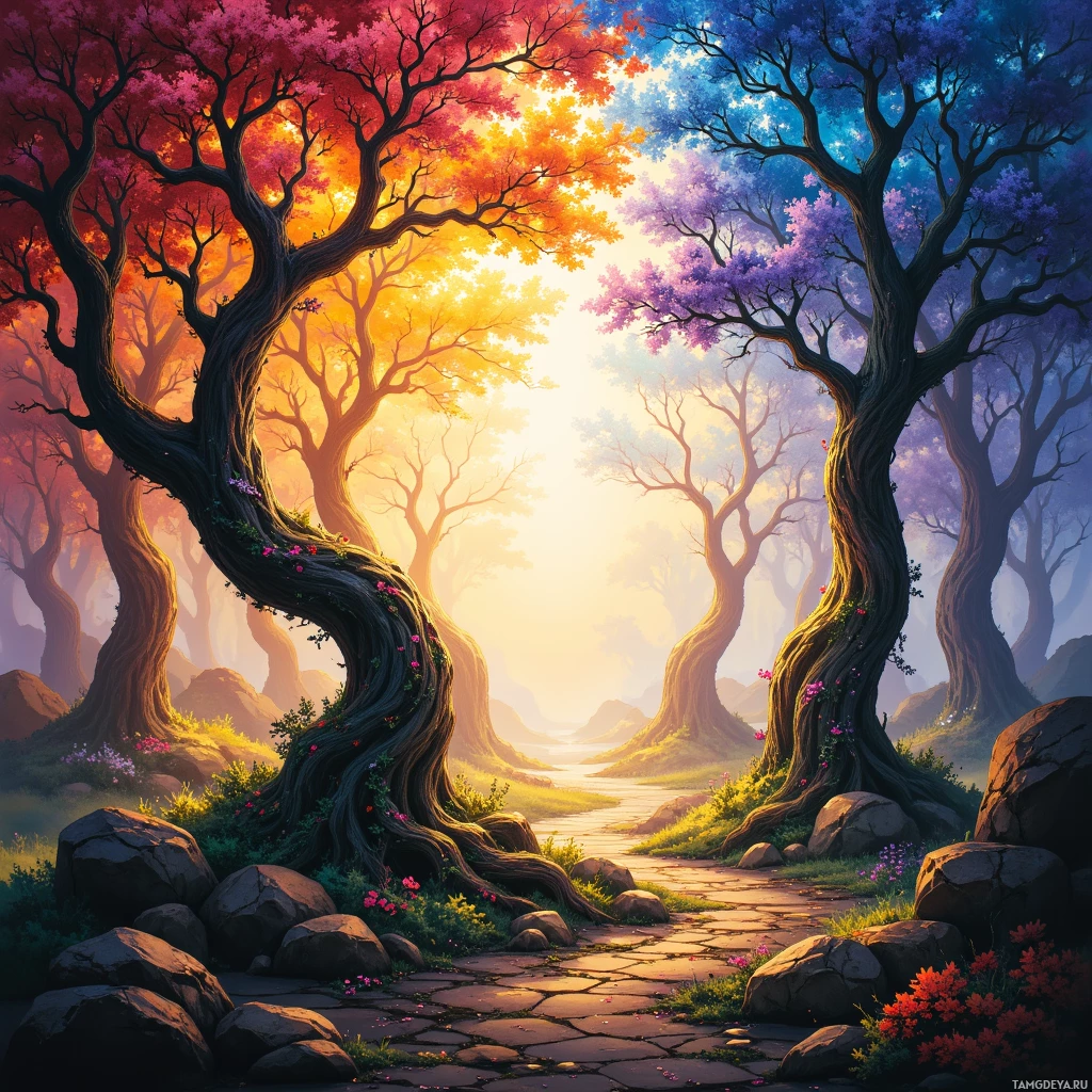 Semi-abstract image with many empty light space at center of beautiful background, that is suitable for the post:  I see society as a tangled vine of code and conscience, each branch humming with potential and caution.