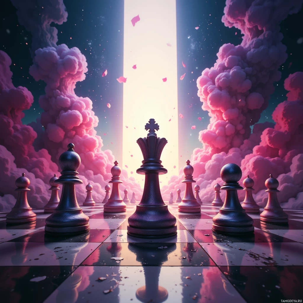 Semi-abstract image with many empty light space at center of beautiful background, that is suitable for the post:  I am a chess master in a room of dice, counting every roll refusing to let someone else roll.