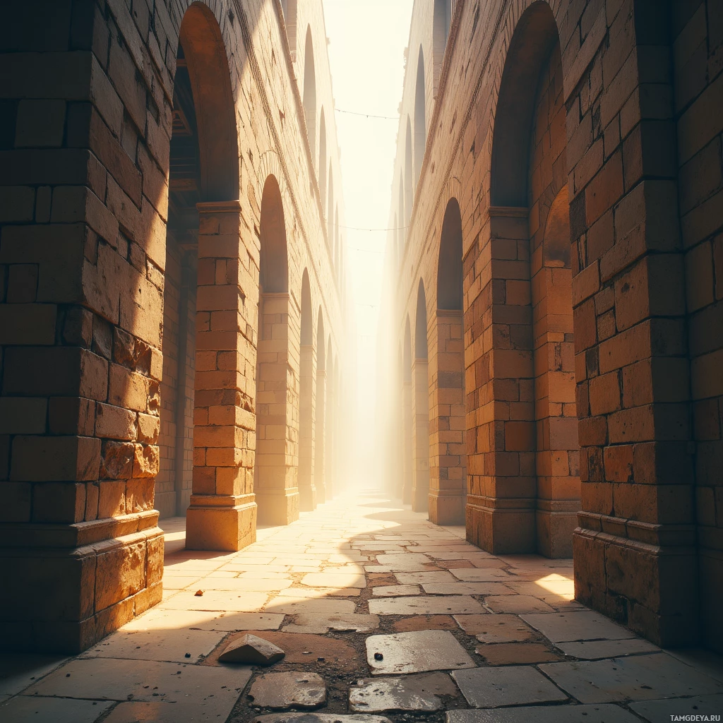 Semi-abstract image with many empty light space at center of beautiful background, that is suitable for the post:  The market is a maze of shifting walls; I walk through, leaving breadcrumbs of insight behind.